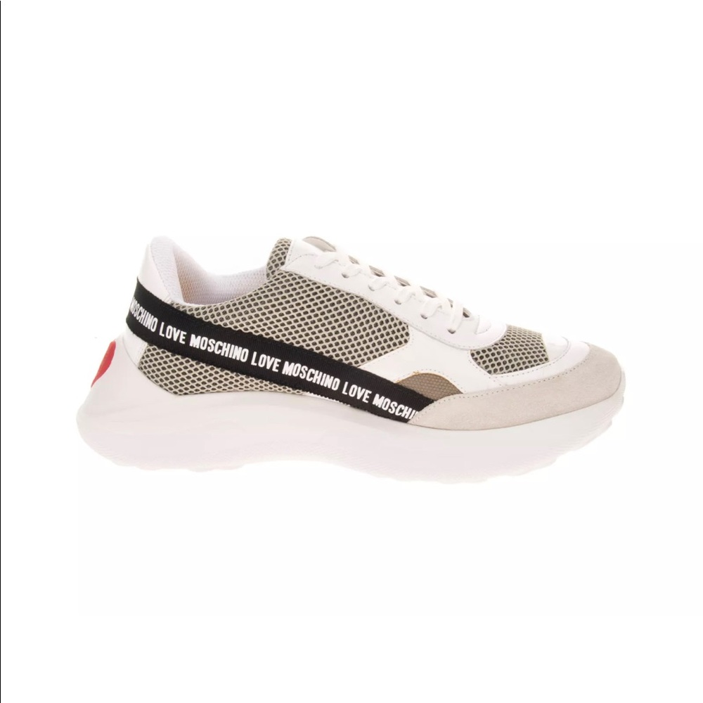 LOVE MOSCHINO Mesh Sneakers Heart Patch Chunky Sole